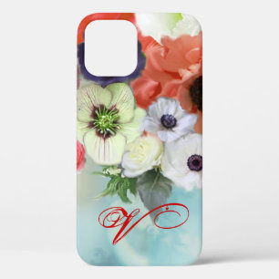 ETUI iPhone Case-Mate MONOGRAMME ROUGE DE ROSES BLANCS ET DE FLEURS