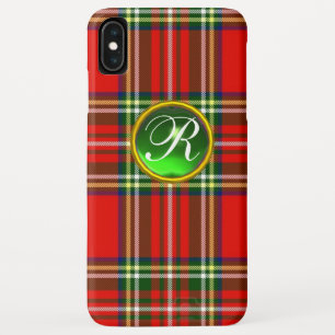Case-Mate iPhone CASE MONOGRAMME ROUGE-ÉCOSSE TARTAN ET VERT EN PIERRE G