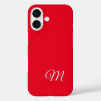 Monogramme Rouge Élégant Minimaliste Calligraphie