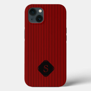 Case-Mate iPhone Case Monogramme rouge et noir de fines bandes verticale