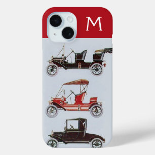 COQUE POUR iPhone 15 MONOGRAMME ROUGE GRAY VINTAGE