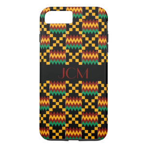 Coque Case-Mate Pour iPhone Monogramme Rouge, Jaune, Vert, Tissu Kente Noir
