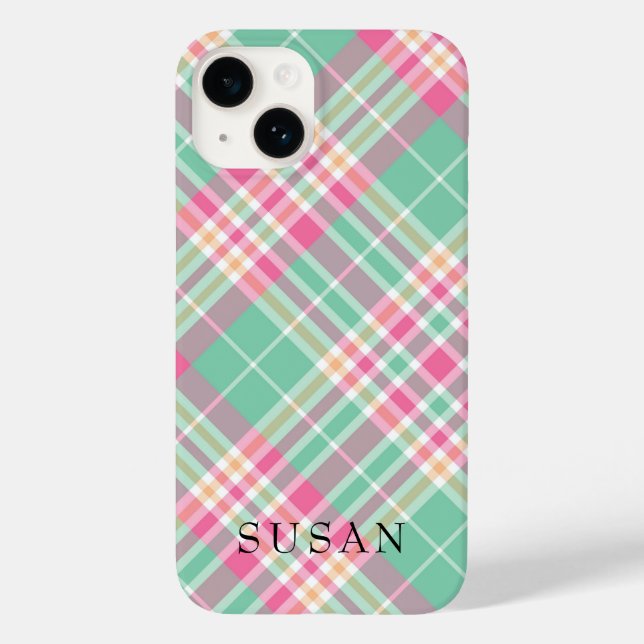 Coques Case-Mate iPhone Monogramme rouge violet-beige rustique (Verso)