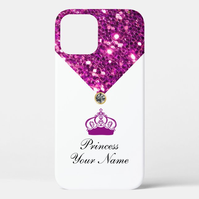 Coques Case-Mate iPhone Monogramme Royal Glitzy Girl Bling (Verso)