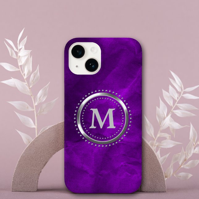 Coques Case-Mate iPhone Monogramme Royal Purple Chrome (Créateur téléchargé)