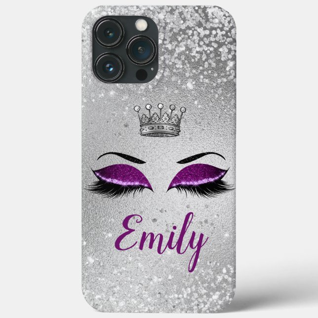 Coques Case-Mate iPhone Monogramme Royal Purple Parties scintillant Eyes (Verso)