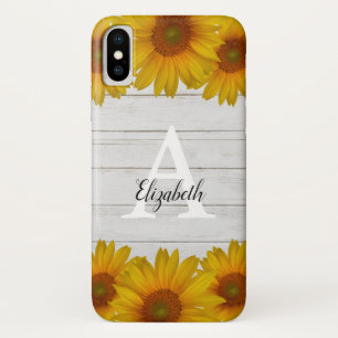Case-Mate iPhone Case Monogramme rustique des tournesols  