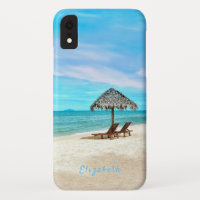 Monogramme Scène de plage de sable tropical