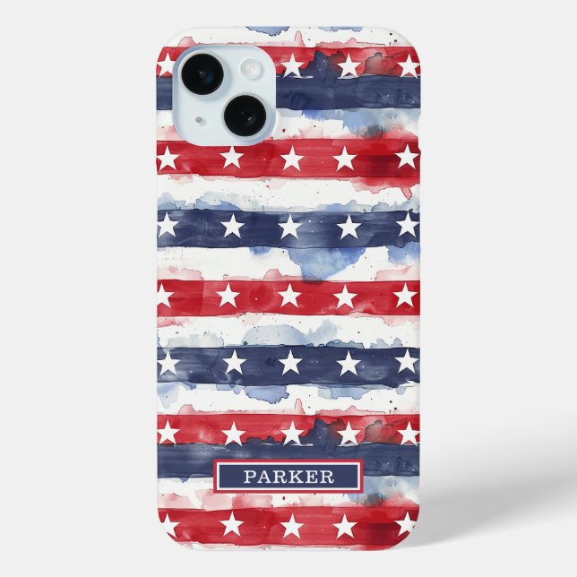 Coques Case-Mate iPhone Monogramme Stars and Stripes (Verso)