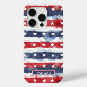 Coque iPhone 15 Pro Monogramme Stars and Stripes