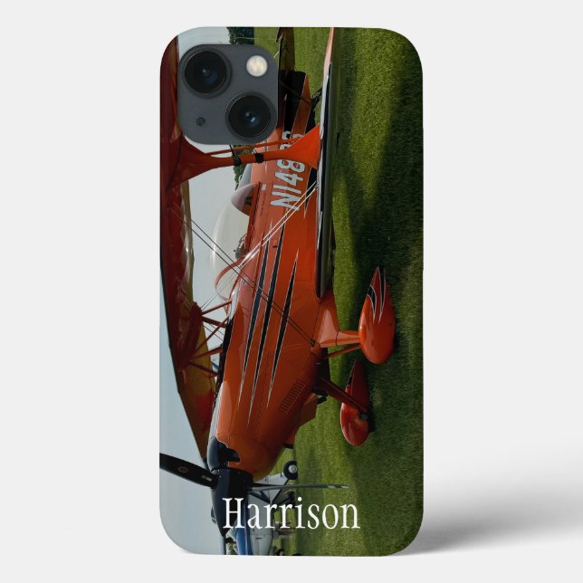 Coques Case-Mate iPhone Monogramme Stylish Red Airplane Photo, Aviation (Verso)