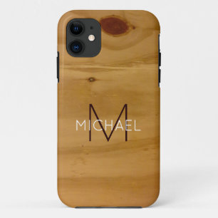 Case-Mate iPhone Case monogramme sur bois faux rustique 