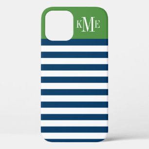 Coques Pour iPhone Monogramme sur mesure de la marine verte moderne