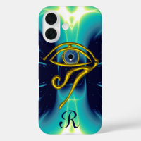 MONOGRAMME TALISMAN BLEU Turquoise, Turquoise Blan