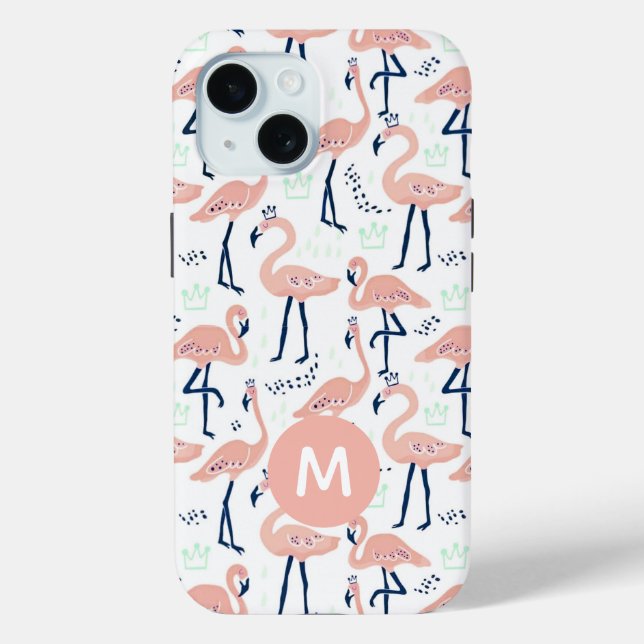 Coques Case-Mate iPhone Monogramme tendance Princesse Flamingo (Verso)