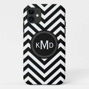 Etui iPhone Case-Mate Monogramme trio classique noir blanc Chevron