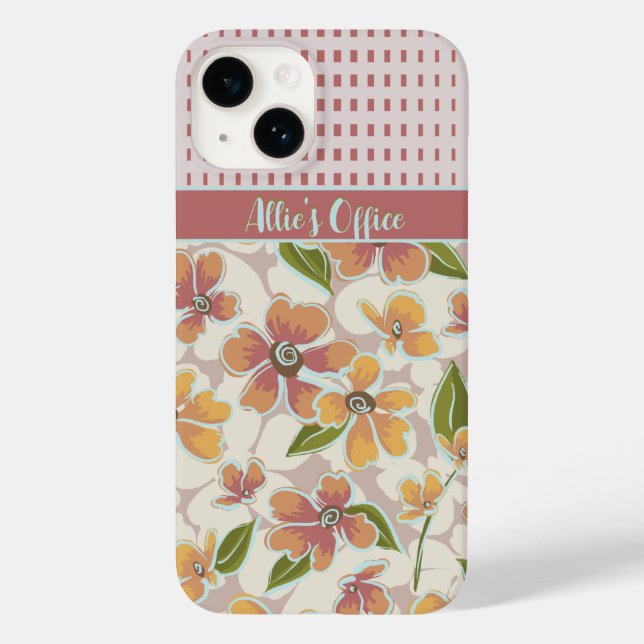 Coques Case-Mate iPhone Monogramme Tropical Retro Floral et Chèques (Verso)