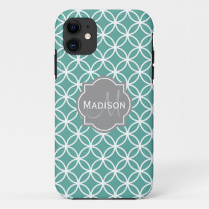 Case-Mate iPhone Case Monogramme Turquoise cercles Motif
