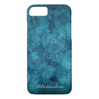Monogramme Turquoise Mandala Watercolor Motif