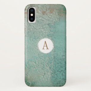 Case-Mate iPhone Case Monogramme turquoise rustique vintage de dentelle