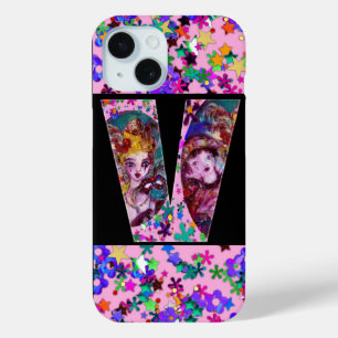 COQUE POUR iPhone 15 MONOGRAMME VÉNÉTIEN VALENTINE V LETTRE