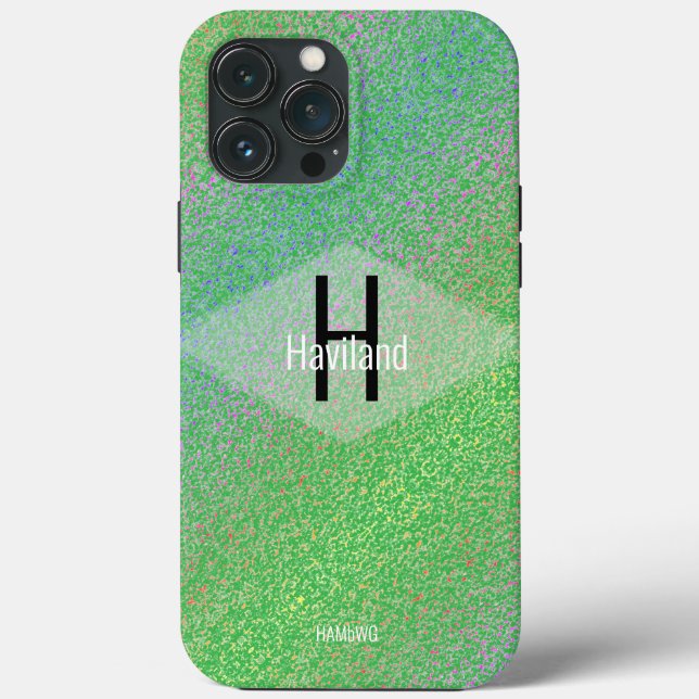 Coques Case-Mate iPhone Monogramme vert Mottled Casemate iPhone HAMbyWG (Verso)