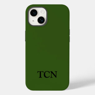 Coque Pour iPhone 14 Monogramme vert olive minimaliste moderne