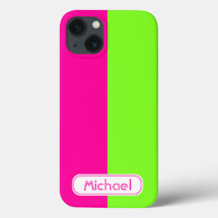 Etui iPhone Case-Mate Monogramme vert rose rose néon moderne