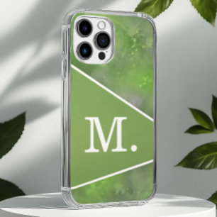 Coques iPhone 16 Pro Max Monogramme vert Sage moderne