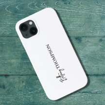 Monogramme vertical minimaliste blanc