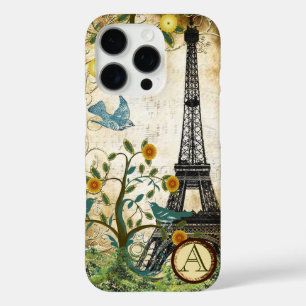 Coques iPhone 16 Pro Monogramme Vintage Bird Tour Eiffel i