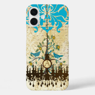 Coques iPhone 16 Plus Monogramme Vintage chandelier d'oiseaux iPhone