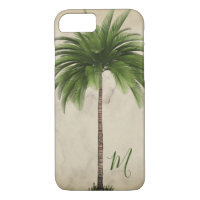 Monogramme Vintage Élégant de palmier tropical