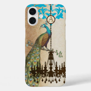 iPhone 16 Plus Case Monogramme Vintage Peacock Chandelier Damask iPhon