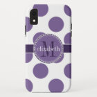 Monogramme violet et blanc des grands Pois
