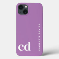 Monogramme violet minimaliste