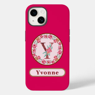 Coque Pour iPhone 14 Monogramme Y Floral Custom