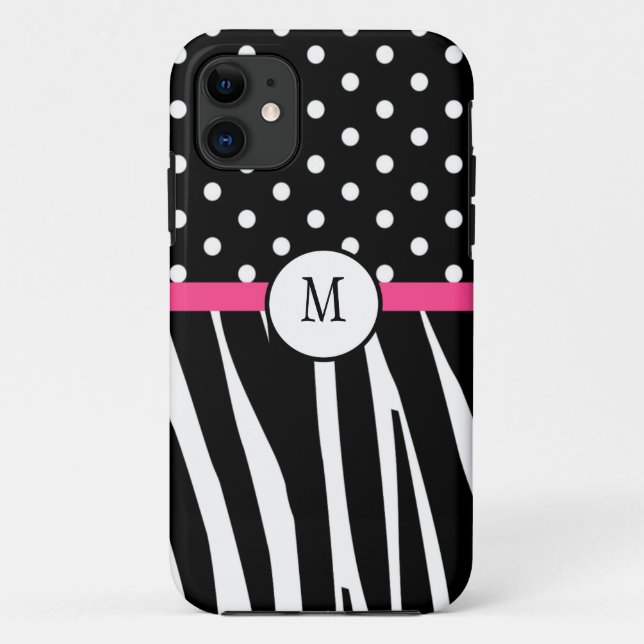 Coques Case-Mate iPhone Monogramme Zebra Imprimer la couverture de l'iphon (Dos)