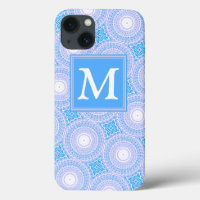 Monogrammes Cercles bleu électrique motif Coque-Ma