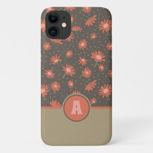 Case-Mate iPhone Case Monogrammes marguerites Coral rose motif floral