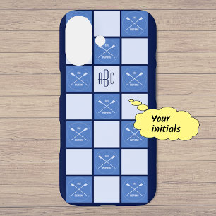 Coque Pour iPhone 16 Monogrammes rameurs croisés sars bleu