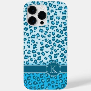 Coques Pour iPhone Monographie bleu poster de animal léopard