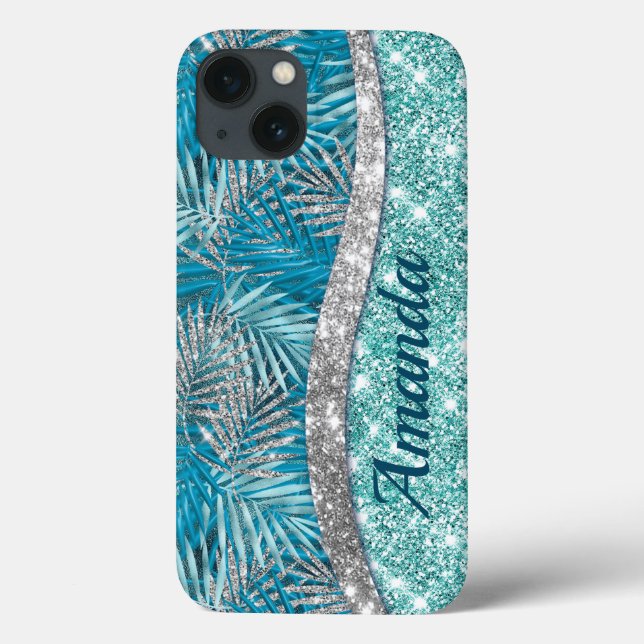 Coques Case-Mate iPhone Monographie de feuilles de parties scintillant en  (Verso)