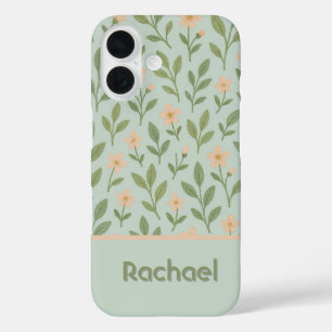 Coque Pour iPhone 16 Monographie de fleurs roses douces