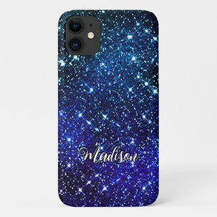 Case-Mate iPhone Case Monographie de Parties scintillant bleue irisée Wh
