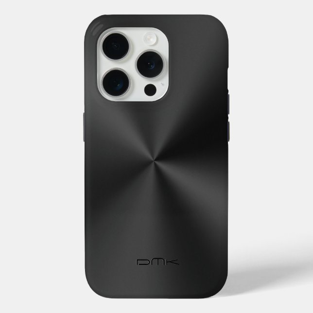 Coques Case-Mate iPhone Monographie en acier inoxydable brillant noir (Verso)