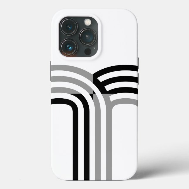 Coques Case-Mate iPhone Monotone noir blanc moderne Motif initial (Verso)