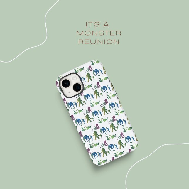 Coques Case-Mate iPhone Monster Reunion Funny Ombre Créature Bleu Vert (Créateur téléchargé)