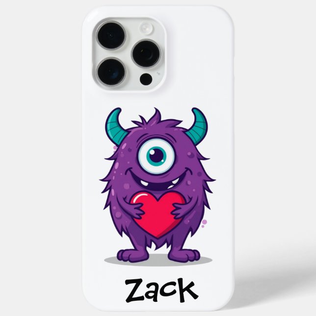 Coques Case-Mate iPhone Monster Valentine Heart Cartoon Personalize Name (Verso)