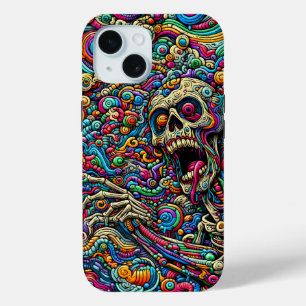 Coque Pour iPhone 15 Monstre Abstrait coloré
